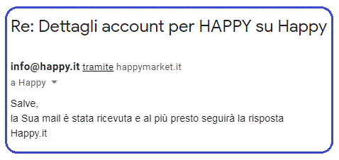 messaggio richiesta registrazione happymarket